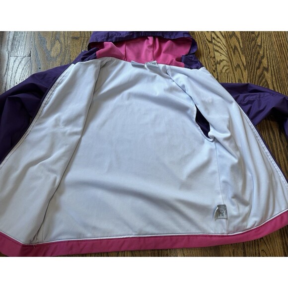 Hanes Sport Vintage Girls Windbreaker Zip Hooded Jacket Purple 90s Size‎ L 10/12 - Picture 11 of 12